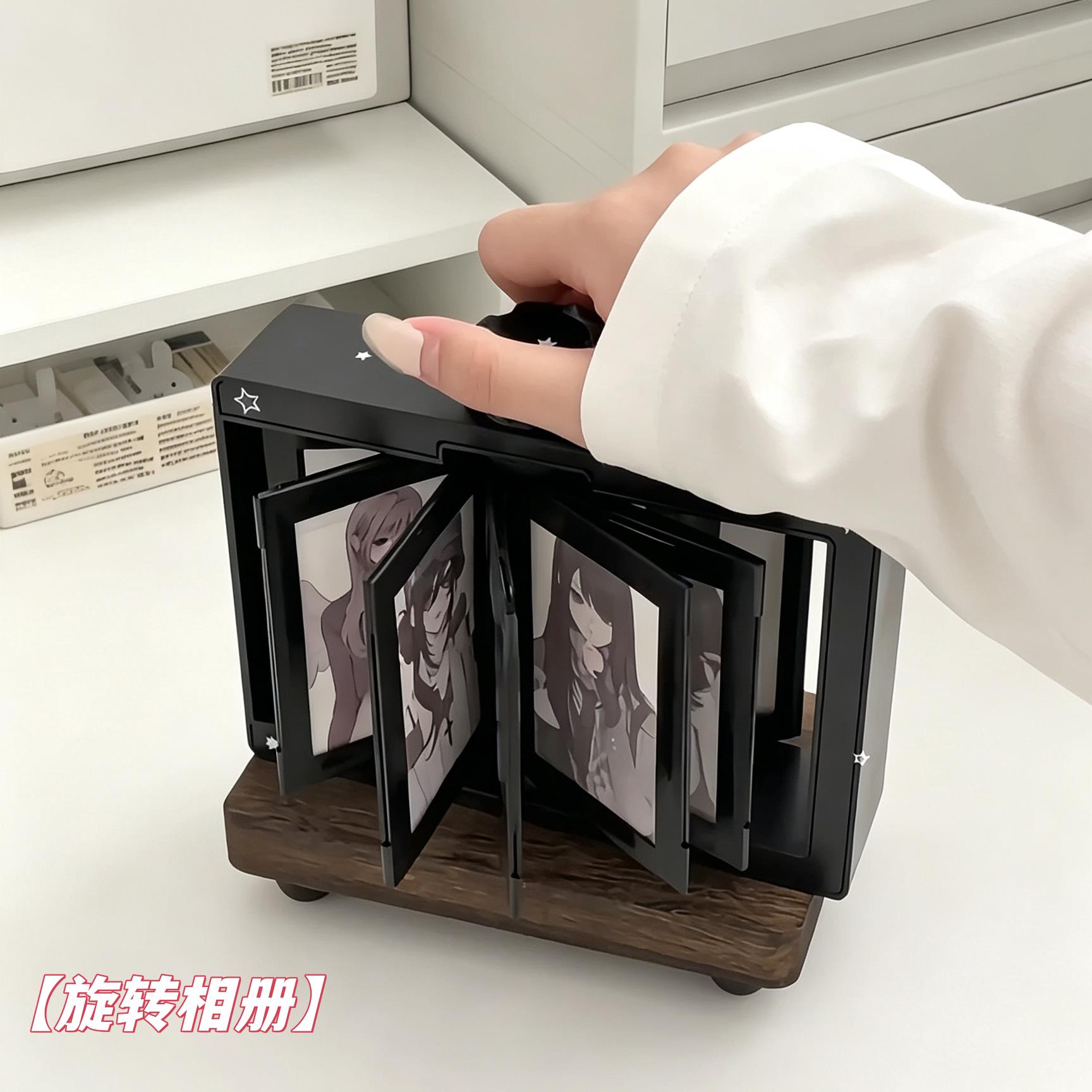 拍立得旋转翻页摆台相框小卡收纳
