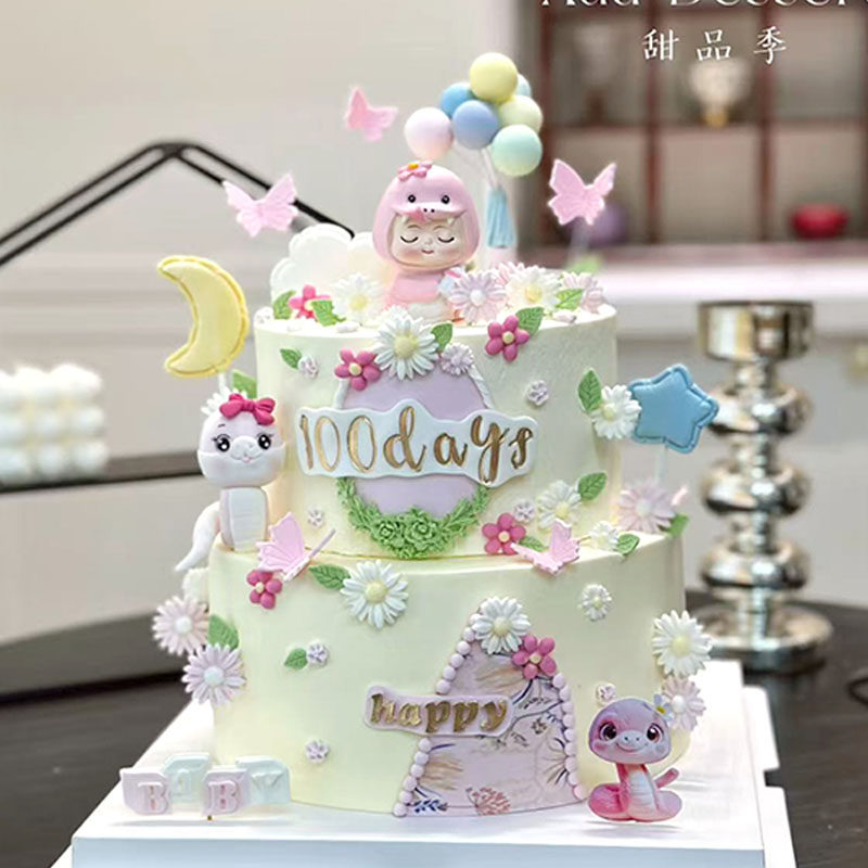 蛇宝宝满月百天翻糖蛋糕装饰模具