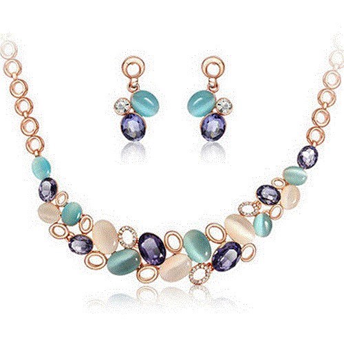 Women's Fashion Elegant Multicolor Crystal Opal Necklace Ear|ruв категории видео электрических приборов, видео бытовой арматура, Vga - линия - от Buy2taobao.com для оказания профессиональной услуги покупки агента Taobao