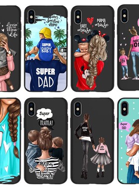 适用iPhone13时尚妈妈一家亲子手机壳 Baby Mom Girl phone cases