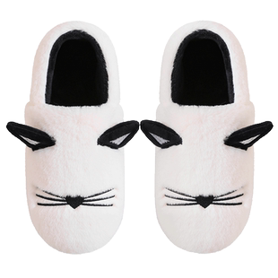 酷趣可爱包跟棉鞋冬季女士月子鞋情侣家用软底防滑保暖棉拖鞋男士