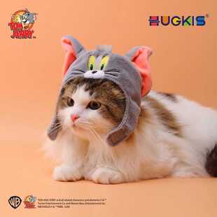 正版猫和老鼠毛绒宠物头套汤姆猫杰瑞鼠帽子搞怪装扮可爱猫咪头饰