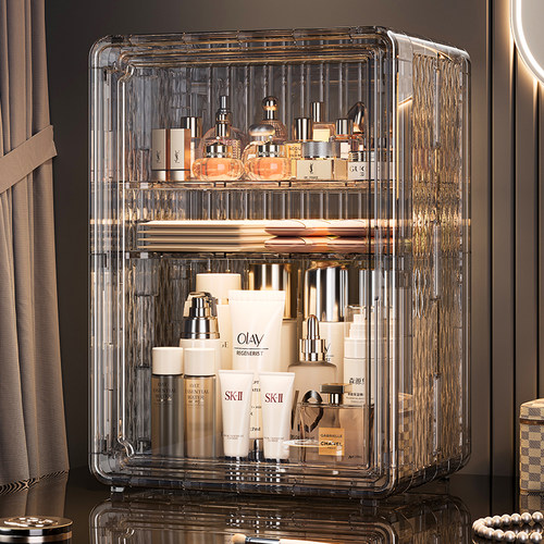桌面化妆品收纳盒大容量防尘