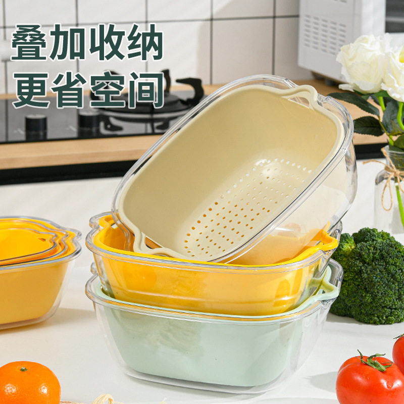 洗菜盆双层沥水篮厨房水槽滤水菜篓淘菜篮子家用洗水果果盘八件套使用感如何?