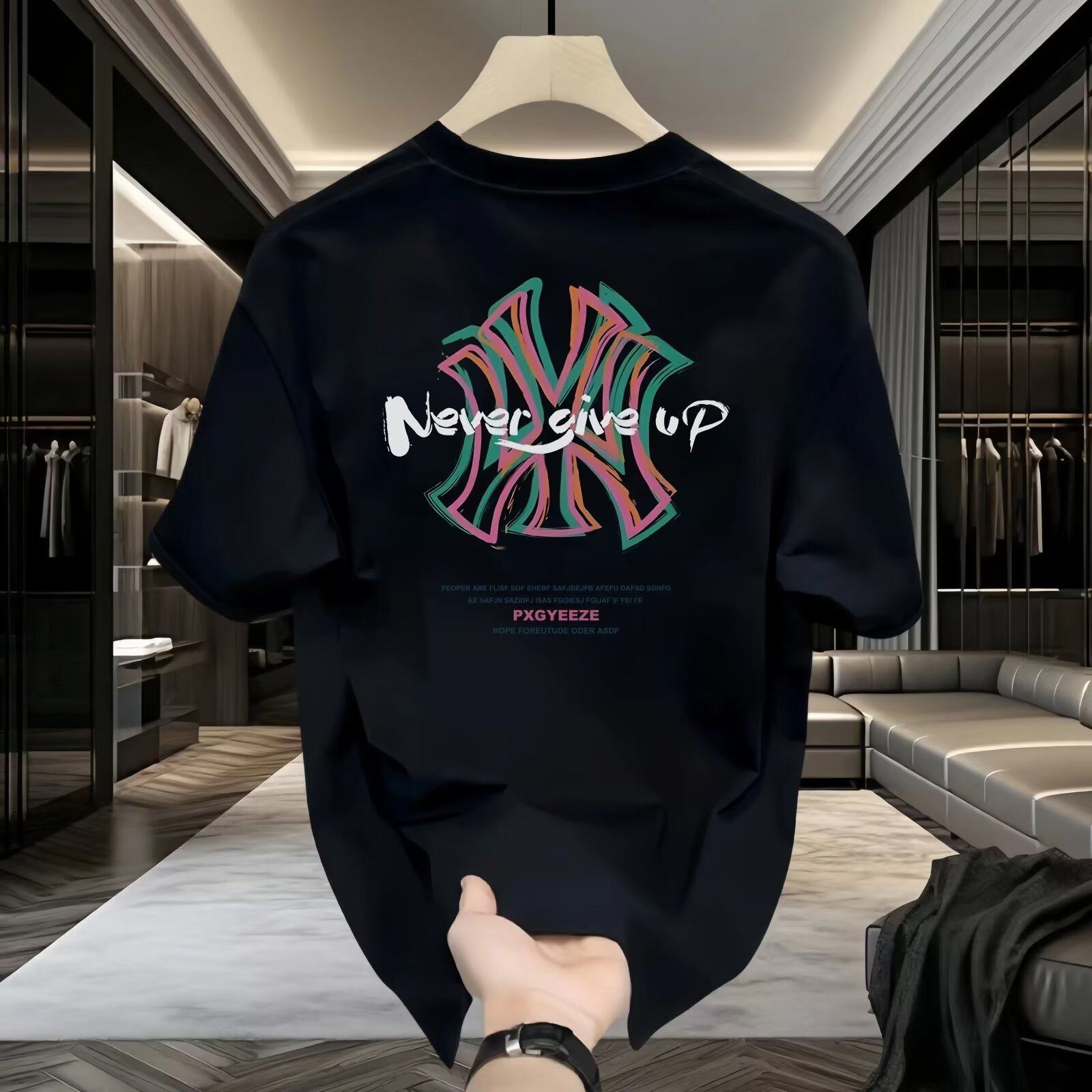 欧美潮牌短袖ins纯棉夏季新款男士印花T恤潮流男女百搭圆领体恤男,男装,大码上装,淘宝优惠券,粉丝福利购,淘宝优惠卷