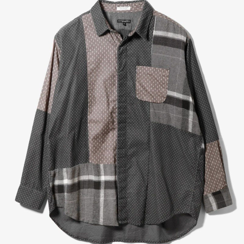 江户久得 ENGINEERED GARMENTS 拼色衬衫 纯棉百搭休闲 日本代购