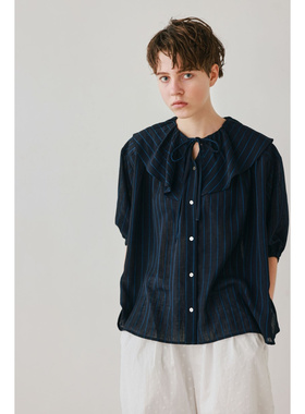 江户久得 KELEN26年夏款 WIEL 荷叶领半袖衬衫 甜美森系 日本代购