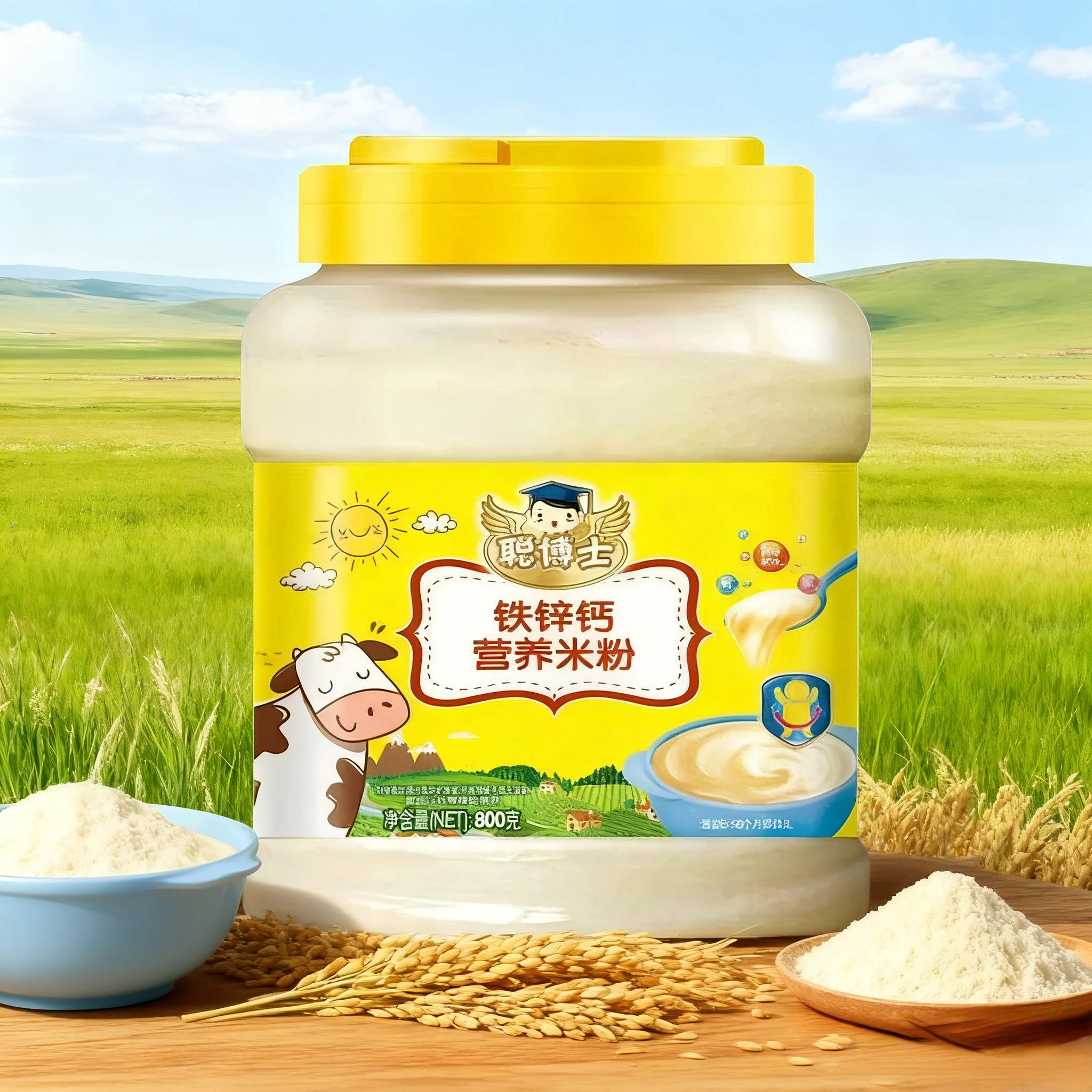 聪博士婴儿米粉1段宝宝辅食2段营养6-36个月铁锌钙营养米糊800g