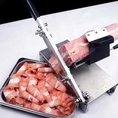 爆品家用羊肉卷切片机手动烤肉冻肉肥牛熟食蔬菜双弹簧自动送h肉