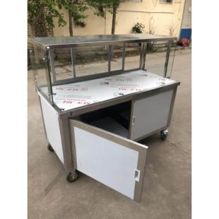 小吃车推车摆摊外卖移动凉菜展示柜玻璃罩摊位手推车不锈钢可定做