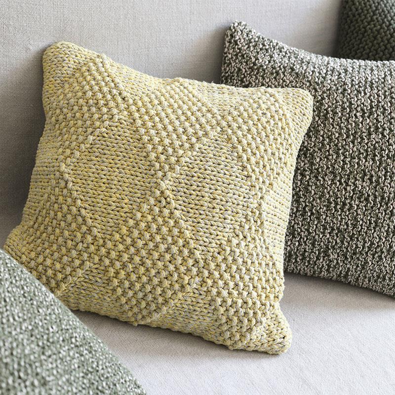 弋采定制现代简约艺术侘寂风菱形手工编织沙发靠垫腰枕抱枕方枕套