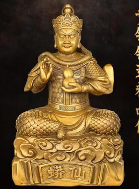 善缘堂 黄铜蟒真身铜像蛇蟒像体家用客厅桌面堂口彩铜装饰摆件