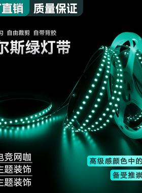 led低压灯带24v马尔斯冰绿色超亮2835贴片玛瑙绿电竞房氛围线性灯
