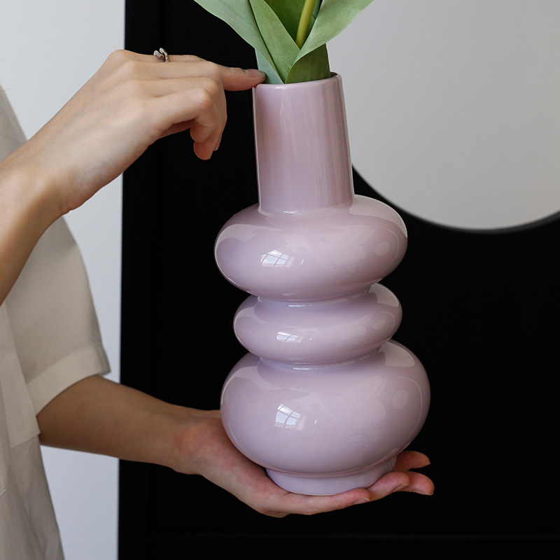 栀美家 法式覆古陶瓷花瓶高级感异形水培器皿 鲜花插花客厅摆件