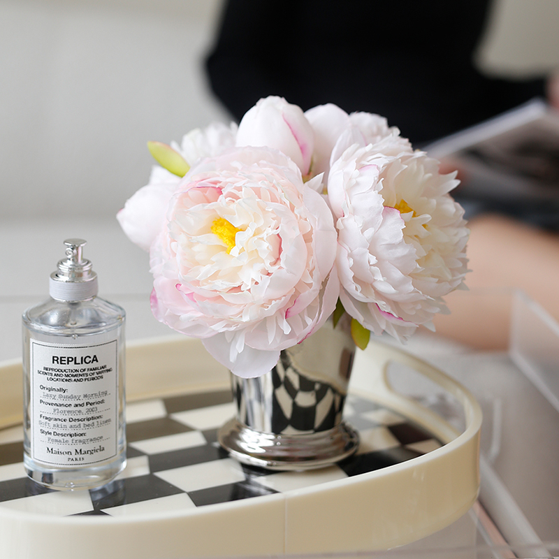 栀美家法式绢布芍药仿真花组合