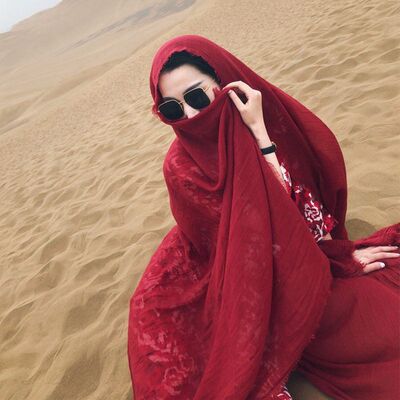 红色拍照围巾送沙漠大西北女民族