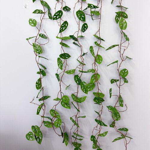 仿真手感绿叶藤条绿萝龟背叶吊藤蔓缠绕壁挂饰背景墙植物角装饰串