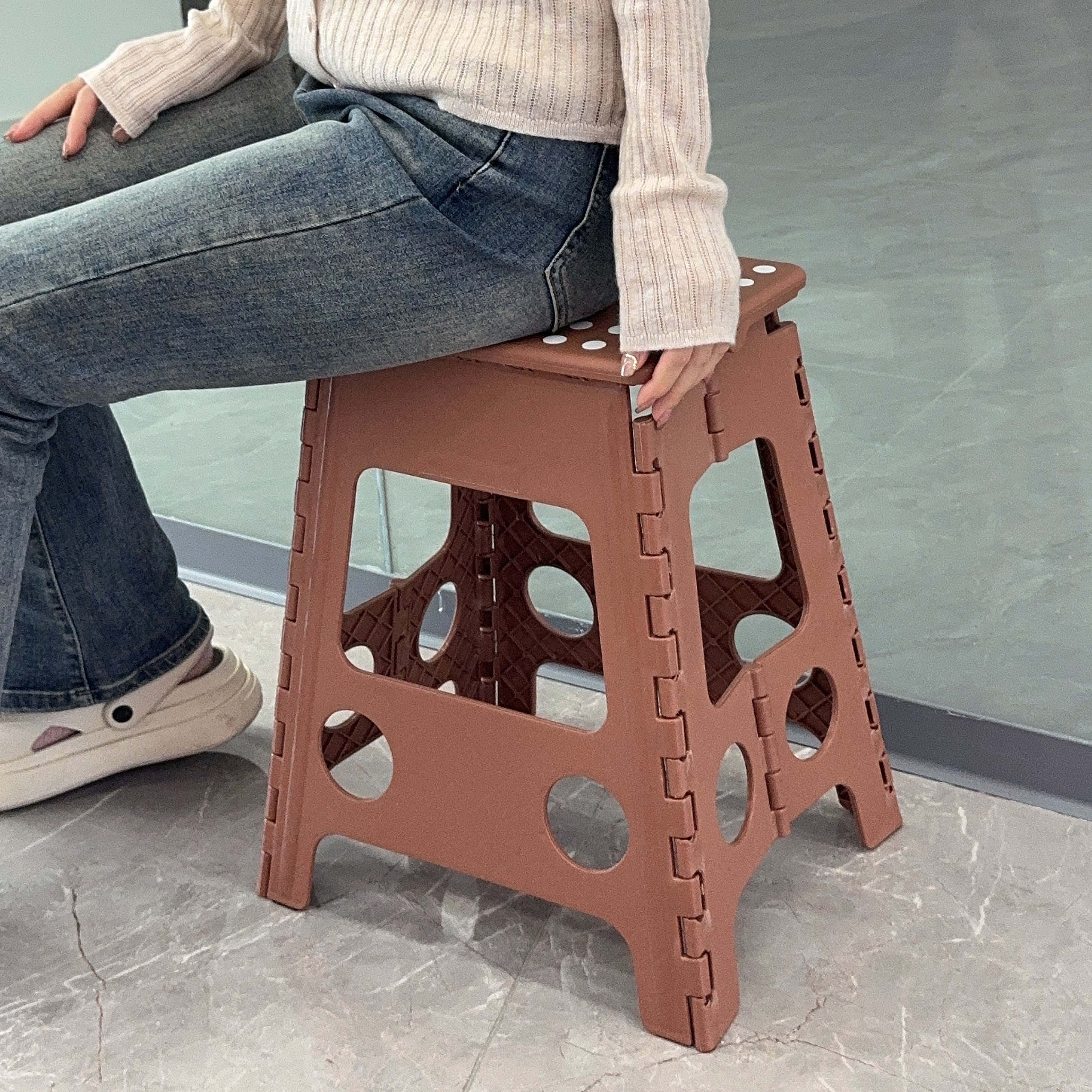 折叠凳子塑料加厚家用椅子简约儿童小凳便携马扎板凳户外露营马扎