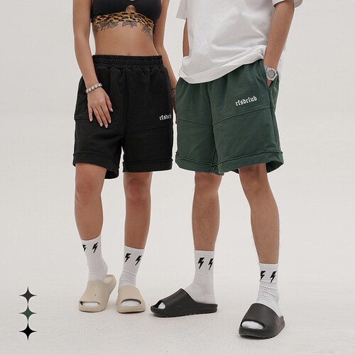 2026夏季新品重磅洗水做旧潮牌短裤宽松运动休闲短裤五分裤男时尚