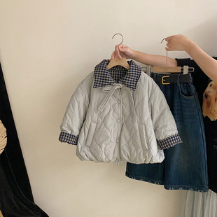 女童棉服2025新款 两件套潮 儿童洋气两面穿夹棉外套加绒九分牛仔裤