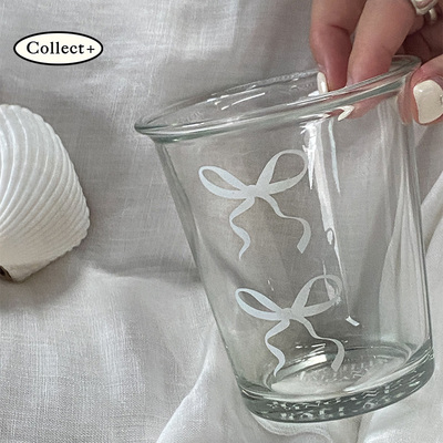 艺术收藏夹 水杯玻璃杯高颜值300ml大容量咖啡杯办公室圆口水杯