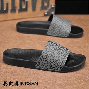 LVАFGН拖鞋男款2026新款夏季外穿防滑橡胶拖鞋居家厚底外穿男士