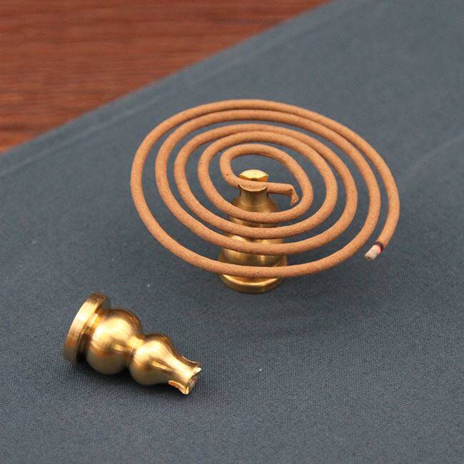 纯铜线香插盘香托小巧便携多用