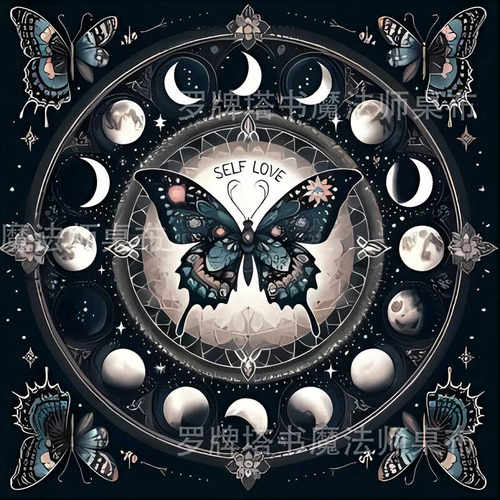 可定制绒布塔罗蝴蝶推牌布原创