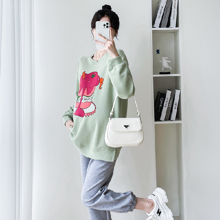 임부복 가을 겨울 정장 봄 상의 패셔너블한 루즈 캐주얼 스웨트 셔츠 봄 가을 아우터 투피스 봄 정장