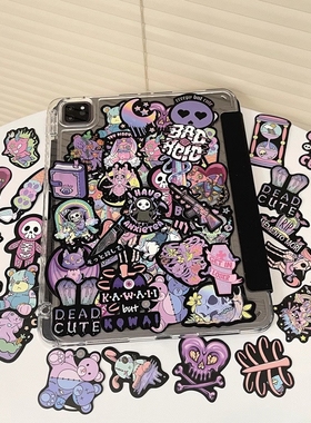 暗黑紫色哥特适用ipadpro2025苹果防弯亚克力ipadAir4/5保护壳个性ipad11带笔槽11寸10.2寸12.9创意mini7