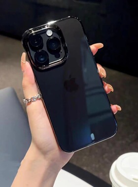高级墨水黑灰色透明软壳适用iPhone17Pro苹果16PROMAX手机壳15男14女13新款12Pro全包MINI防摔11保护套XR