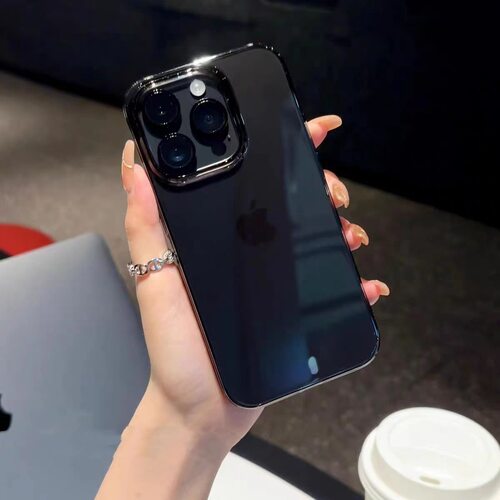 高级墨水黑灰色透明软壳适用iPhone17Pro苹果16PROMAX手机壳15男14女13新款12Pro全包MINI防摔11保护套XR
