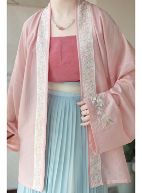 【又江南】绣花纱衫宋制对襟短衫一片式百迭岁余原创