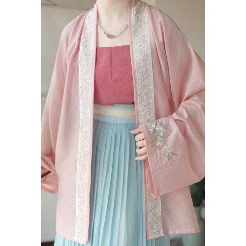 【又江南】绣花纱衫宋制对襟短衫一片式百迭岁余原创