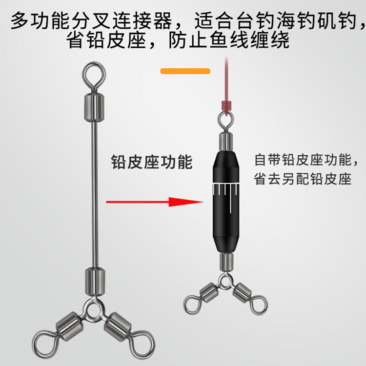 包邮长脚三叉环八链接器分