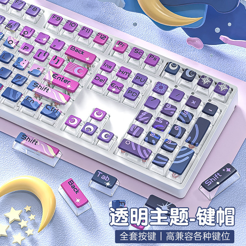 原创星辰大海键帽四面透明透光图片