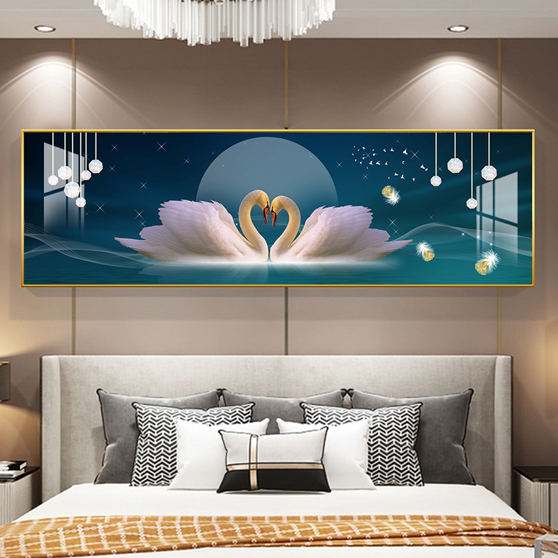 夫妻卧室床头装饰画主卧室温馨房间背景墙床尾墙挂画轻奢现代简约