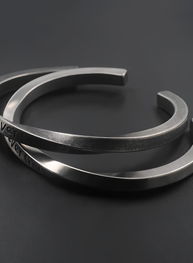 永不放弃NEVER GIVEUP励志手环男个性韩版做旧手镯男欧美时尚手链