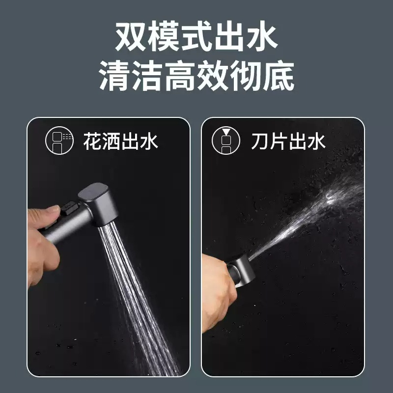 潜水艇枪灰马桶伴侣卫生间冲洗喷枪一进二出全铜水龙头家用妇洗器