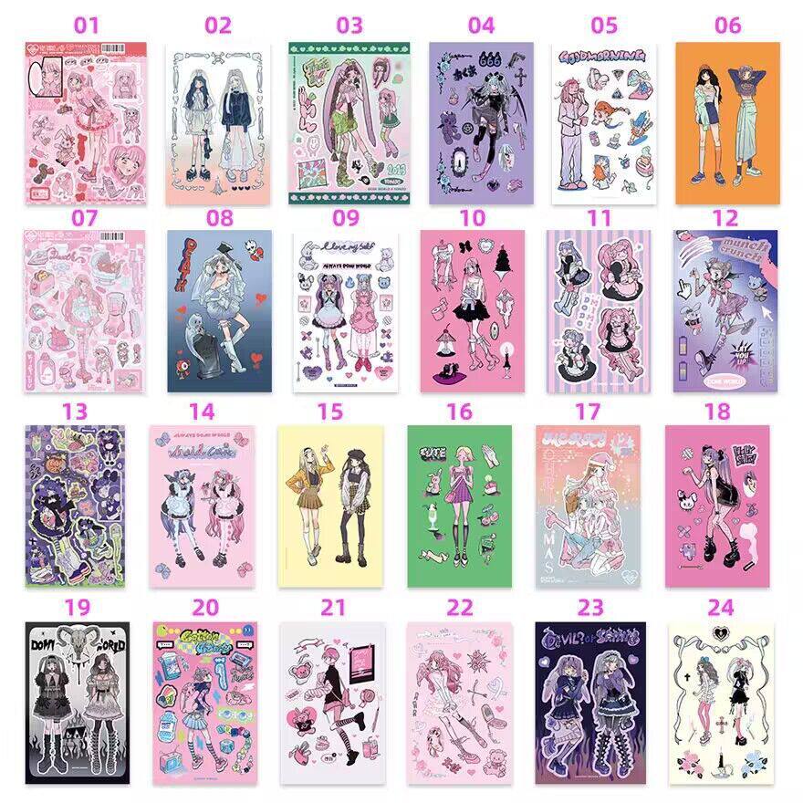 【人物合集专链】domi贴纸新品韩国平替手帐手机壳韩版风