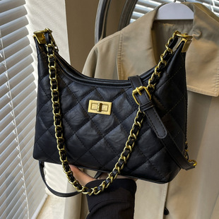 名牌菱格绣线小包包女士2025新款流行百搭斜挎包高级感单肩腋下饺