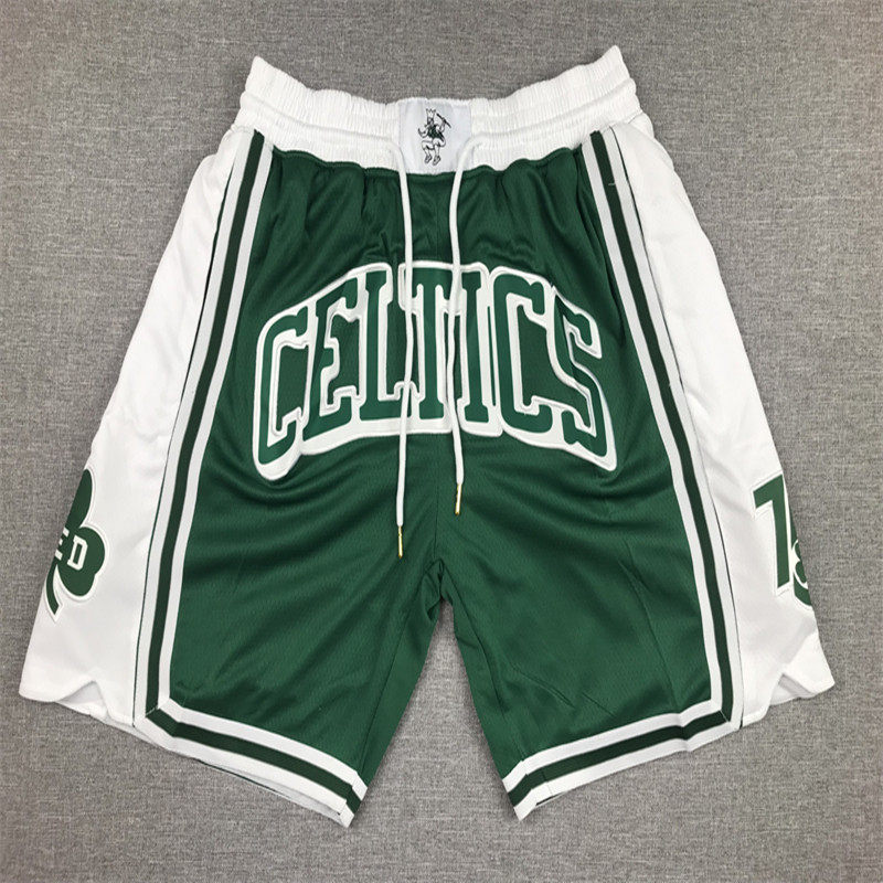 绿军凯尔特人高街美式复古刺绣球裤速干透气运动短裤健身五分裤潮