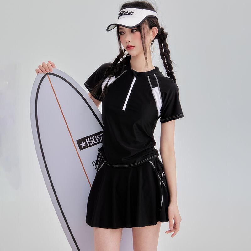 2025新款儿童泳衣女童分体两件套裙式中大童学生平角女孩运动泳装