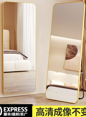 全身镜落地家用女生卧室少女网红ins风大镜子挂墙壁挂试衣穿衣镜