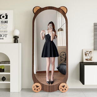 小熊全身镜落地镜家用女生卧室穿衣镜网红试衣镜服装 店异形大镜子