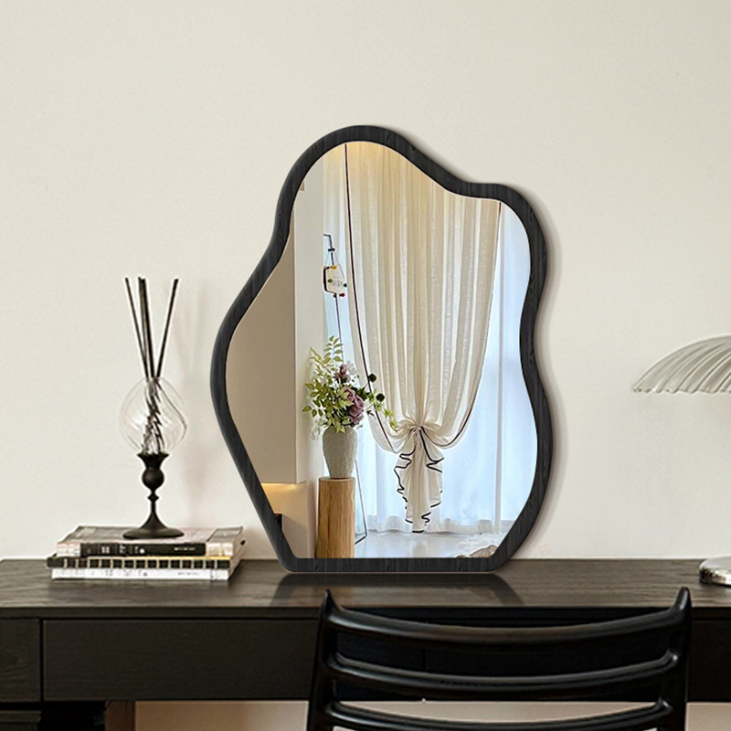 中古化妆镜梳妆台镜子客厅玄关复古装饰镜可壁挂桌面梳妆镜穿衣镜