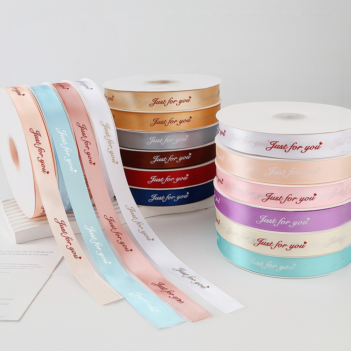 七夕节日打包彩带红色丝带烘焙装饰玫瑰女神鲜花包装花艺缎带定制