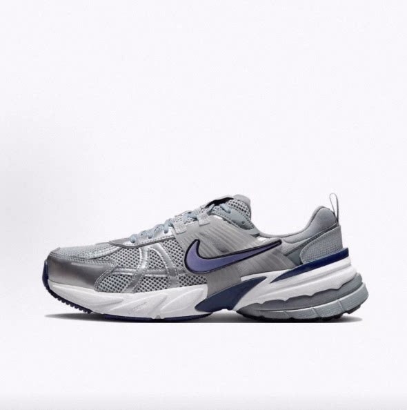 Nike V2K Run Wolf Grey/Midnight Navy 低帮 复古跑步鞋 男款