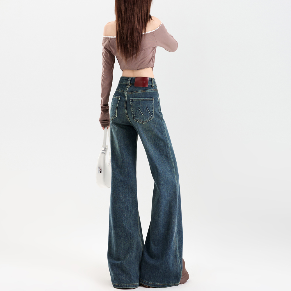 阔腿牛仔裤2025年新款显瘦喇叭裤