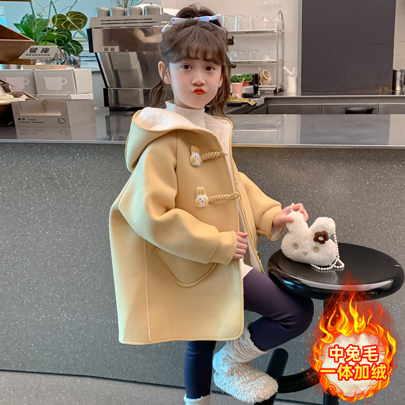 女童呢子大衣2025新款儿童秋冬季加绒加厚毛呢外套中大童洋气童装,童装/婴儿装/亲子装,呢大衣,淘宝优惠券,粉丝福利购,淘宝优惠卷